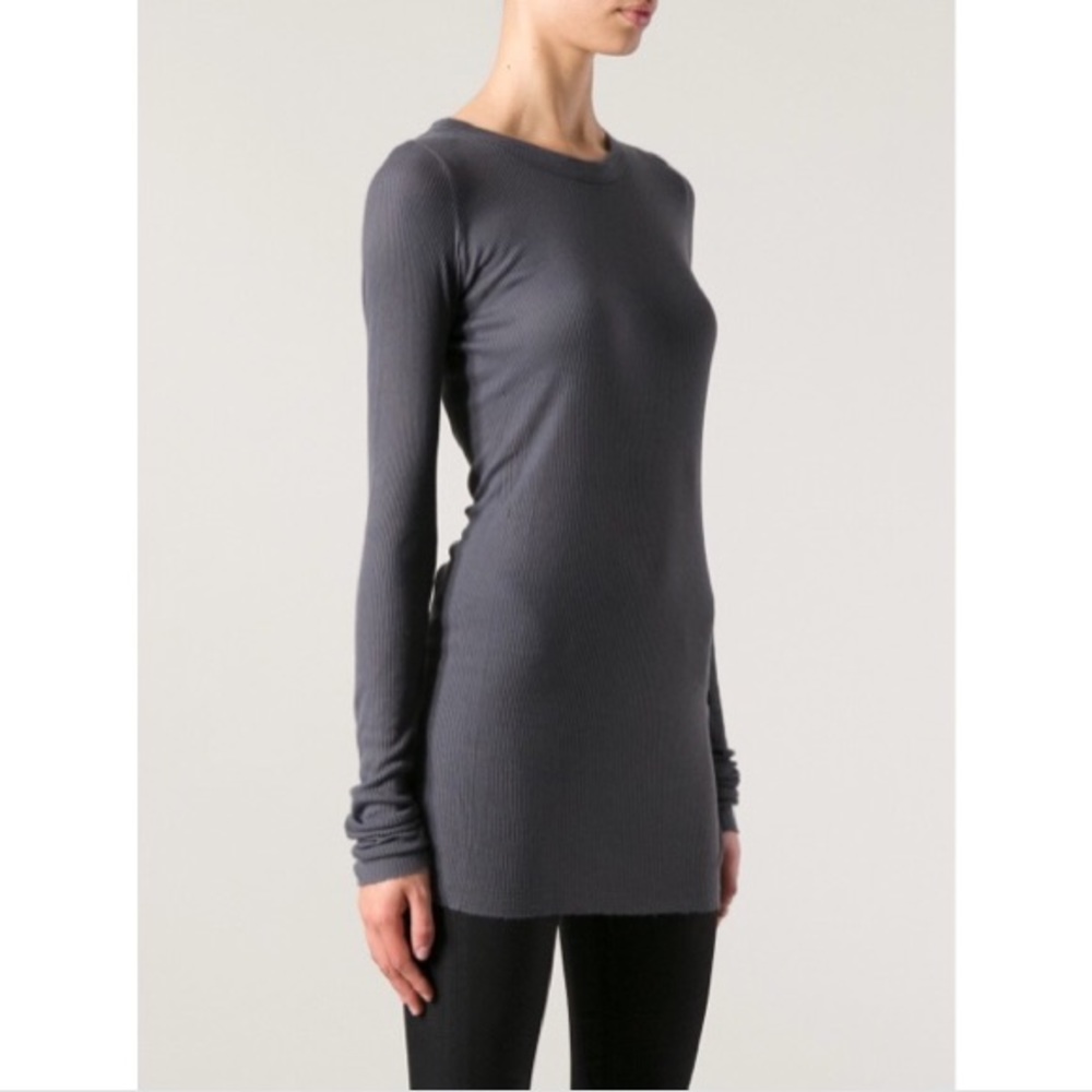 Rick Owens Long Sleeve Ribbed Jersey Top